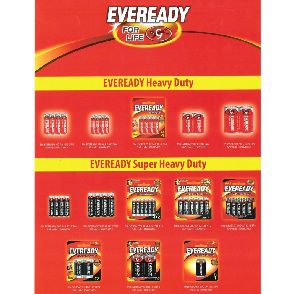 Pin Eveready D 1050 SW2