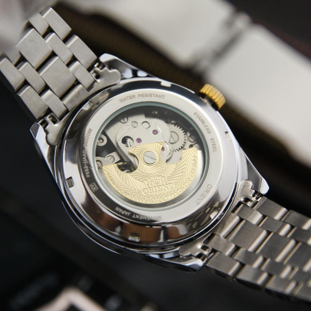 Đồng Hồ - Đồng Hồ Nam Cơ Orient Mặt Đen Lộ Máy - Dây Thép Đúc Đặc - Kiểu Dáng Đẳng Cấp, Mạnh Mẽ - Bảo Hành 12 Tháng
