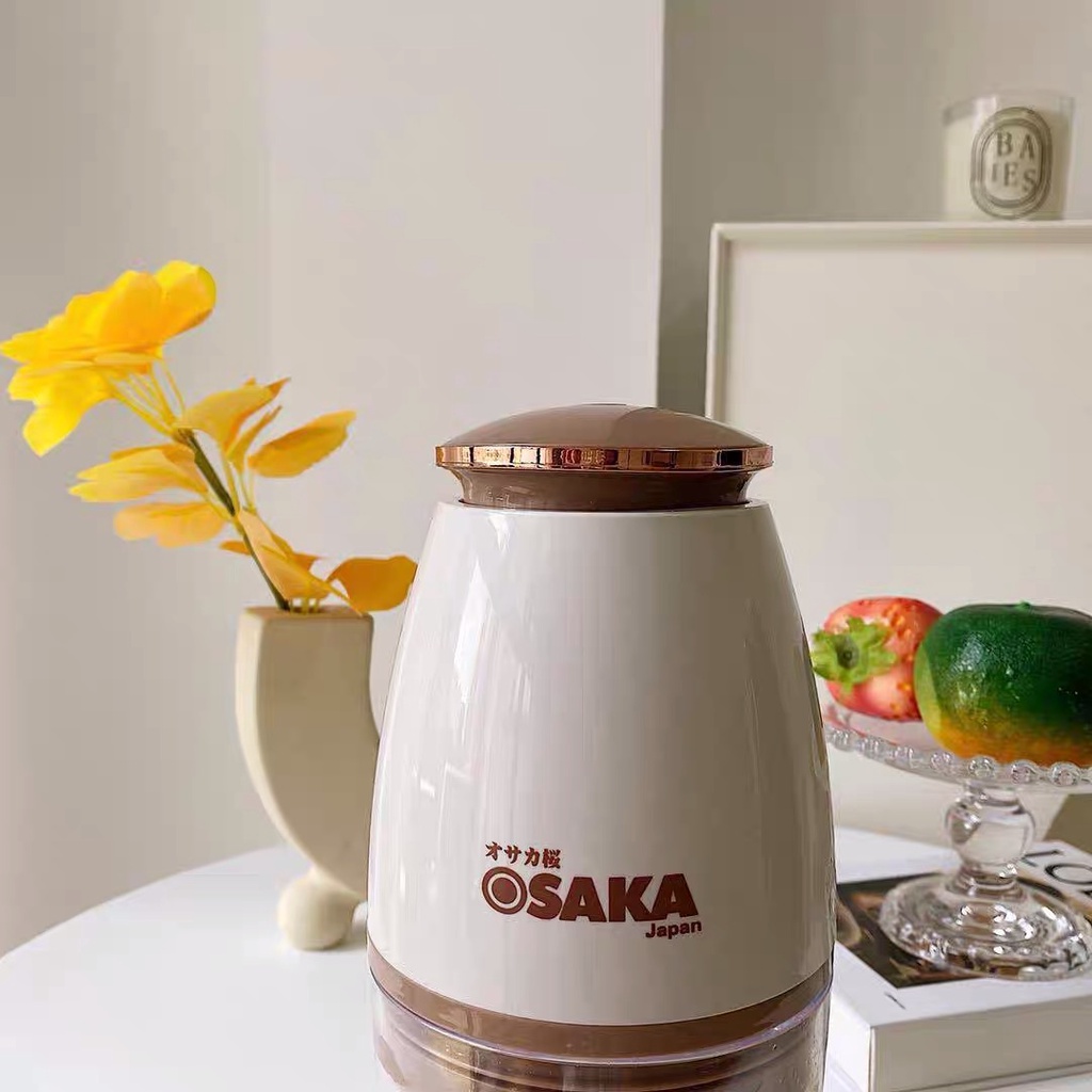 Máy xay thịt, máy xay sinh tố cầm tay Osaka 750ml 2 lưỡi xay hoa quả xay cháo đa năng