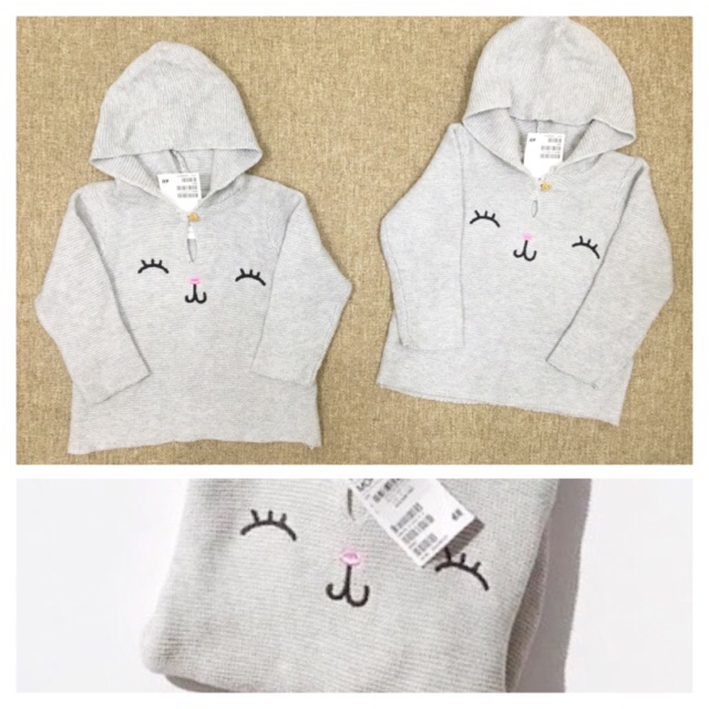 [Sale] Áo len dày có mũ mặt cười HM auth