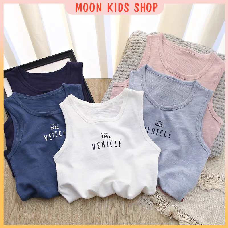 Áo ba lỗ cho bé trai, bé gái mặc hè chất cotton size đến 45kg - Áo ba lỗ 1982