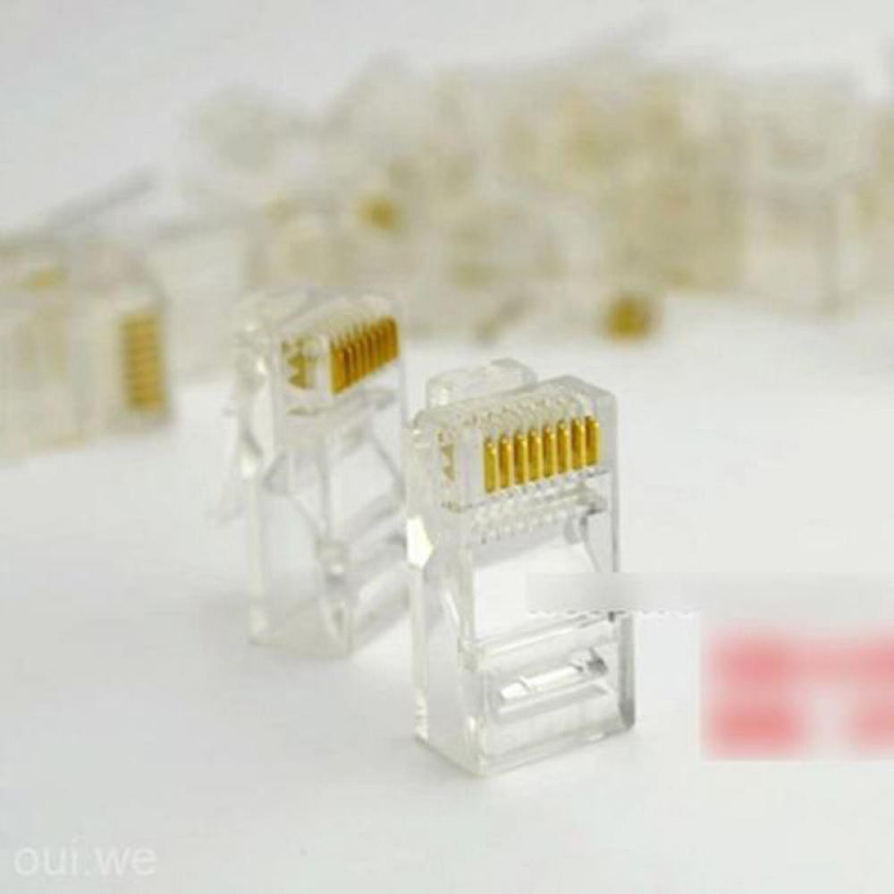 Set 25 Đầu Nối Dây Cáp Mạng Rj45 Internet 6 Cat Joints Ethernet