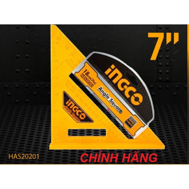 ĐỒ NGHỀ INGCO Thước ê ke 18cm HAS20201 (Cam kết Chính Hãng 100%)