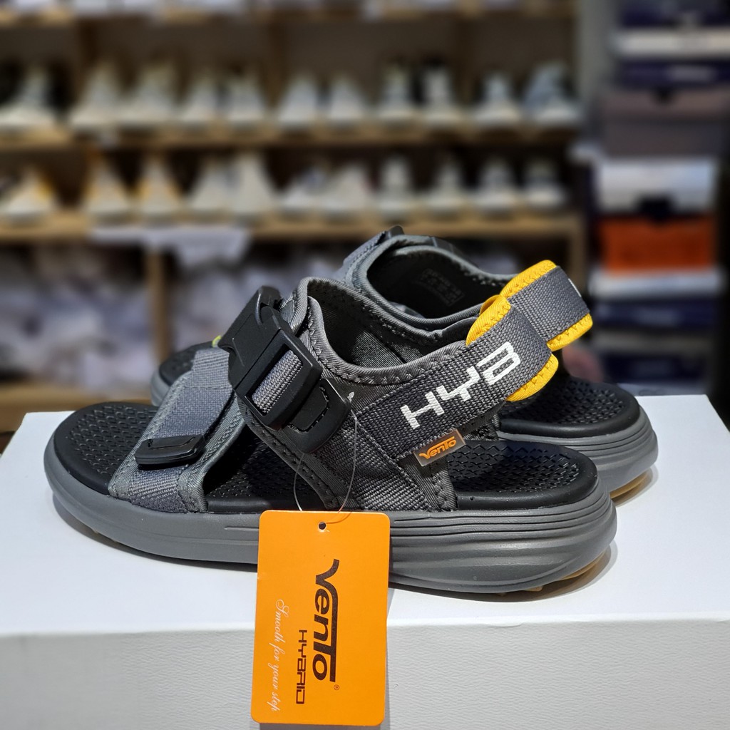 Sandal Vento nam nữ SD-NB38 màu xám Grey Yellow, Dép quai sau chính hãng quai dán và quai bấm linh hoạt