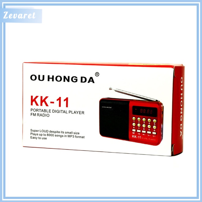 Radio Mini Cầm Tay Zevaret K11 FM Kiêm Đài FM USB Hỗ Trợ Thẻ TF Nghe Nhạc MP3