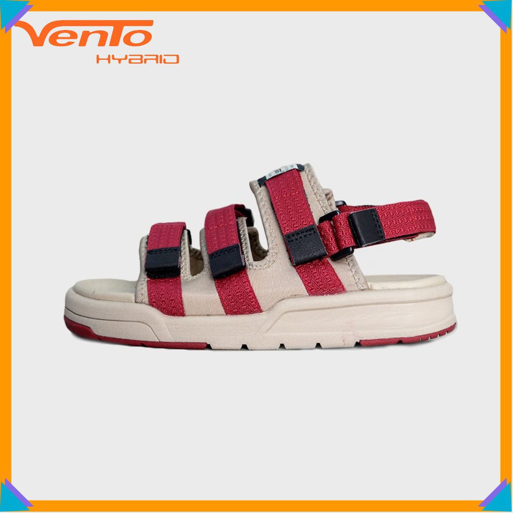 Giày Sandal Vento Nữ - MS NV1001 - 3 quai màu đỏ phối be [ Size nữ từ 35 - 40]