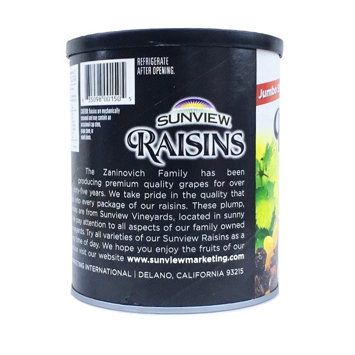 Hộp Nho Khô Sunviews Raisins Mỹ 425g Mùa Mới ( Vàng)