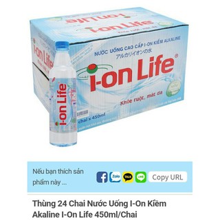Thùng 24 chai nước uống I - on Life 450ml/ chai