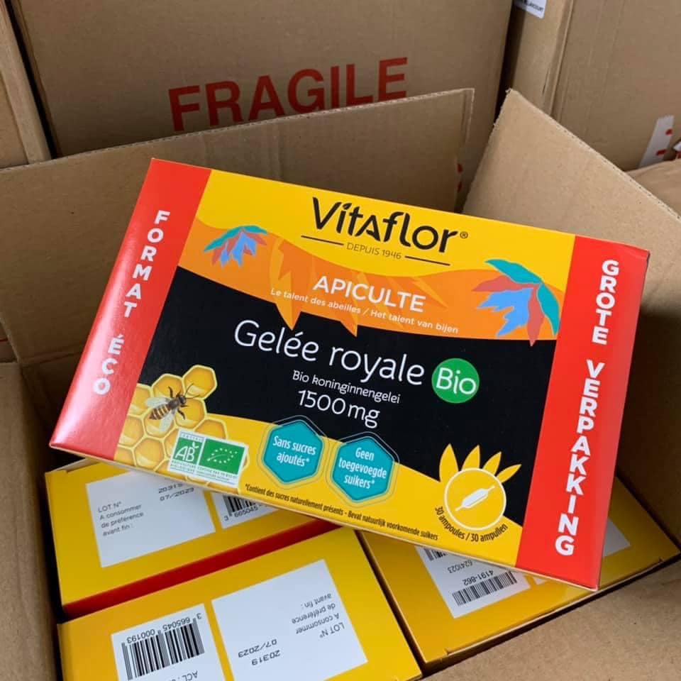 HỘP 30 ỐNG - Sữa Ong Chúa Tươi VITAFLOR Gelée Royale Bio 1500mg
