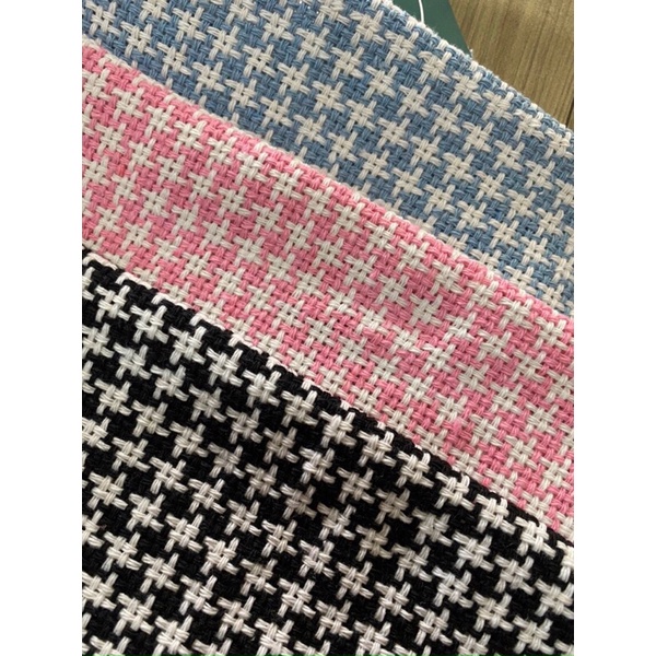 Vải Bố Tweed Dệt Móc Nhỏ Đan Xen Khổ 1m45