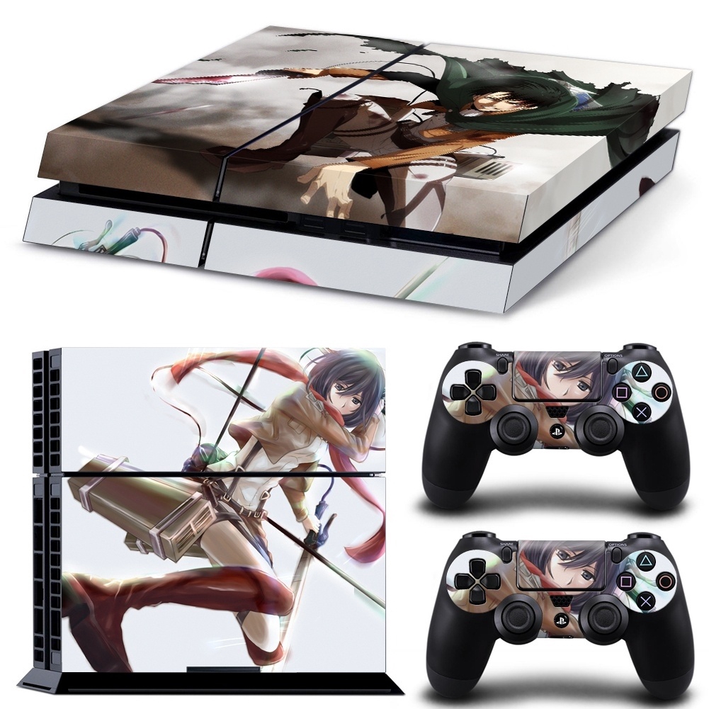 Miếng dán bảo vệ tay cầm chơi game Ps4 in họa tiết phong cách Attack on Titan độc đáo