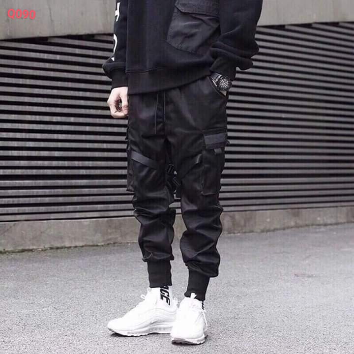 ❤️ BỎ SỈ ❤️ Quần Jocker Nam, Quần Kaki Nam Cao Cấp TÚI HỘP KIỂU JOGGER DÀI MÀU ĐEN PHỐI DÂY CHỐT