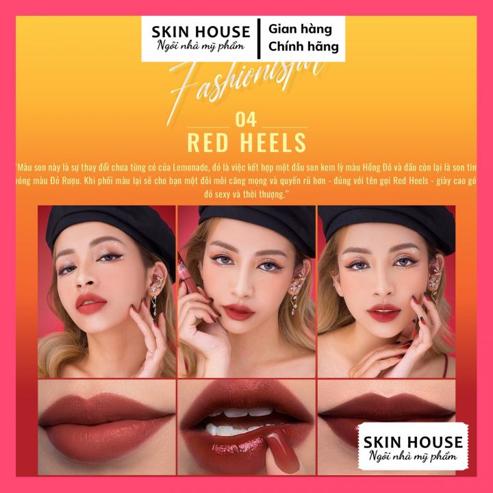 Son Kem Lì 2 Đầu Mịn Mượt, Lâu Trôi Lemonade Fashionistar Perfect Couple Lip 8g