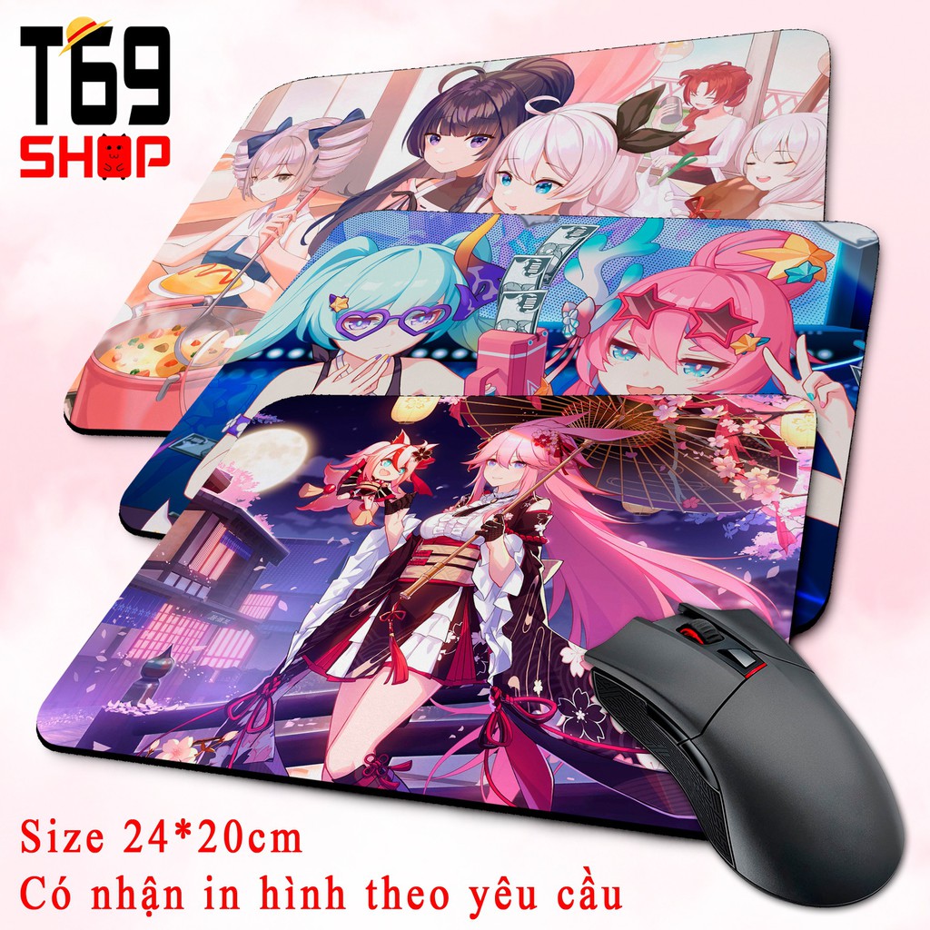 [Có nhiều mẫu] Lót chuột game Honkai Impact 3 - Size 24x20cm