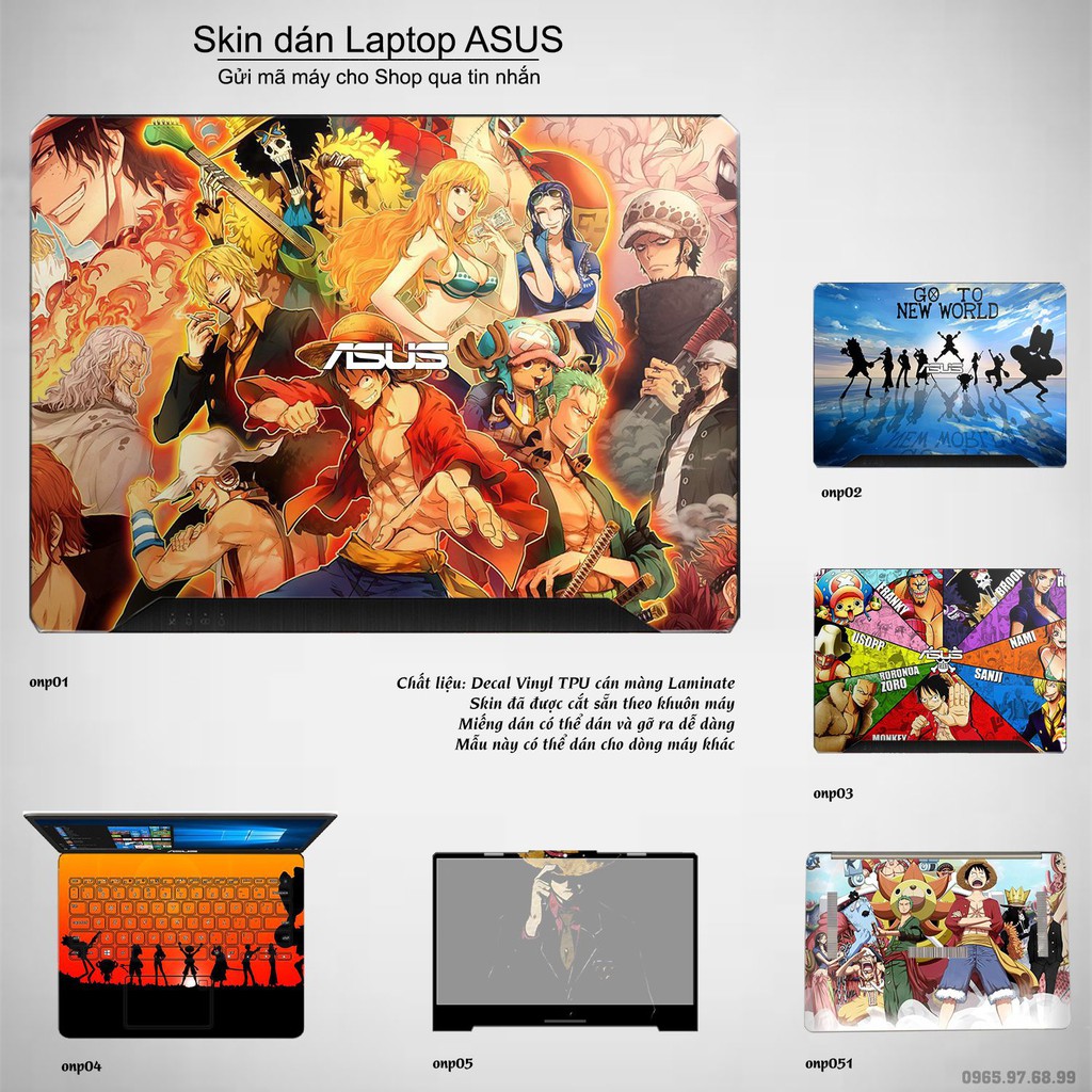 Skin dán Laptop Asus in hình One Piece (inbox mã máy cho Shop)