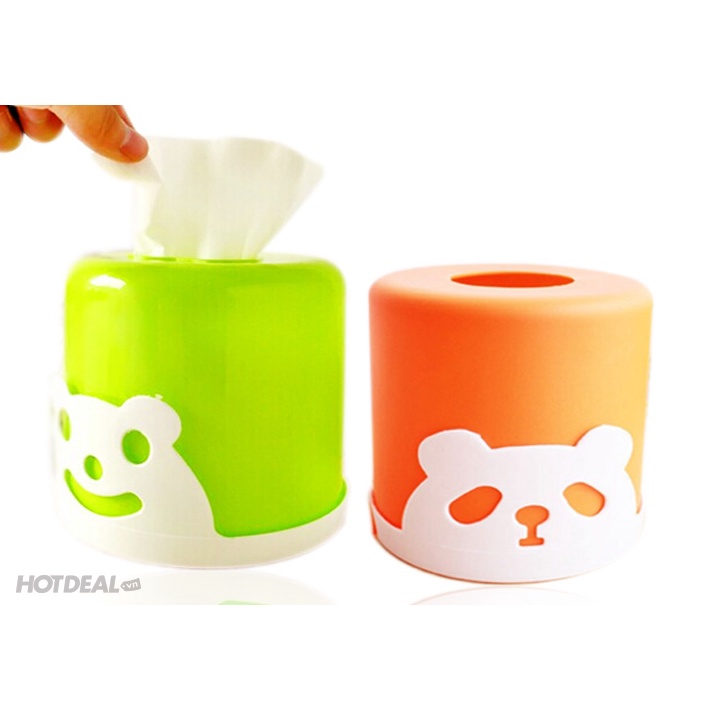 Hộp Đựng Khăn Giấy Mini Họa Tiết Gấu Panda Ngộ Ngĩnh