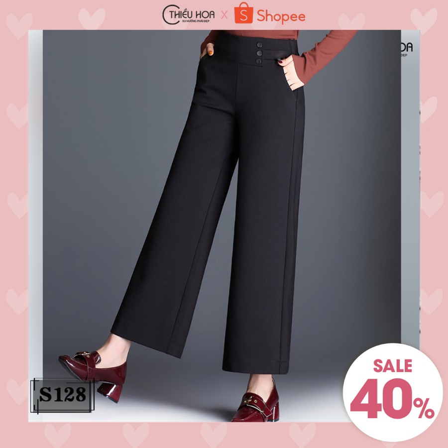 Quần Culottes Tuyết Thun Tôn Dáng Ống Suông Thiều Hoa S128