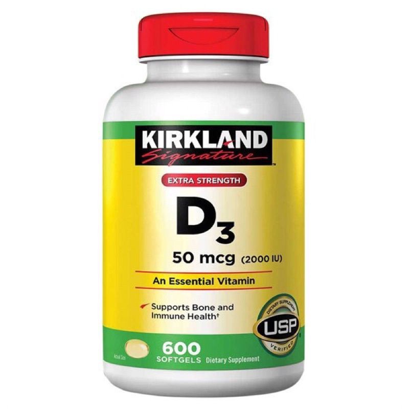Viên uống bổ sung vitamin D3 50mg của Kirkland 600v