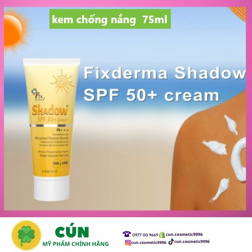 ✅[CHÍNH HÃNG]Kem chống nắng fixderma Shadow spf 50+ 75ML