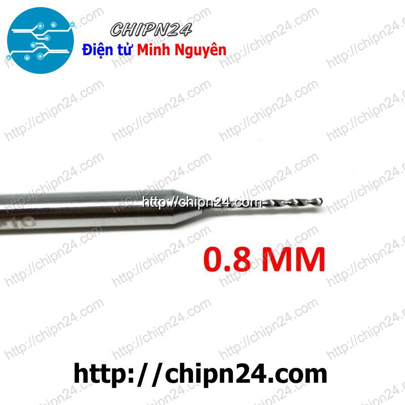 [1 CÂY] Mũi khoan mạch in CNC HỢP KIM 0.8mm (Mạch điện tử, PCB)