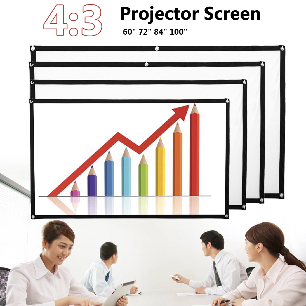 Màn Hình Máy Chiếu 60-100 Inch Hd 4:3d