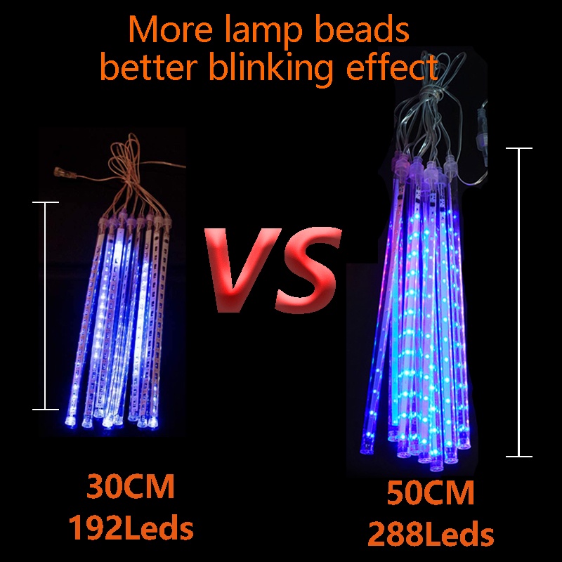 Dây Đèn Led 8 Ống 3.5m 30cm / 192LEDs 50cm / 288LEDs Chống Thấm Nước Tiện Dụng