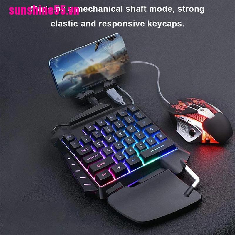 Bàn PhíM Cơ Gaming sunshine55 Một Tay CầM, Có ĐèN NềN RGB