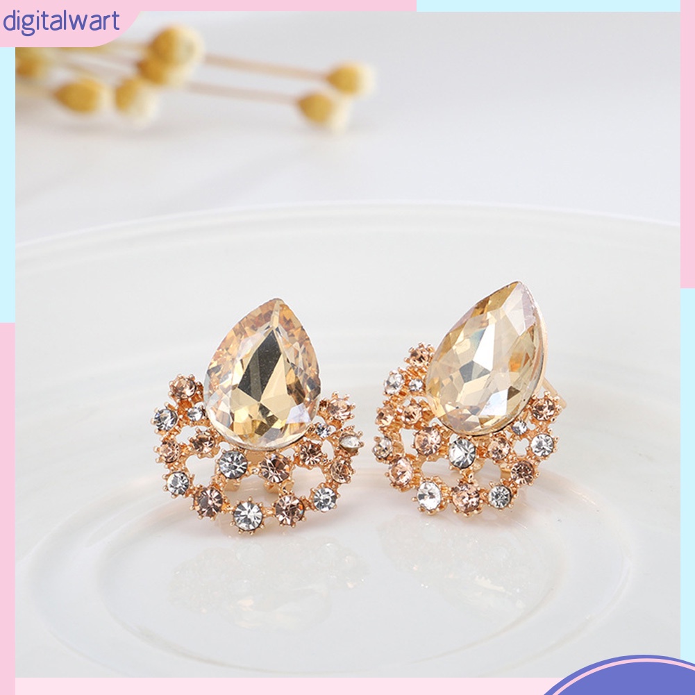 Set 3 Vòng cổ / Bông Tai Đính Đá Hình Giọt Nước