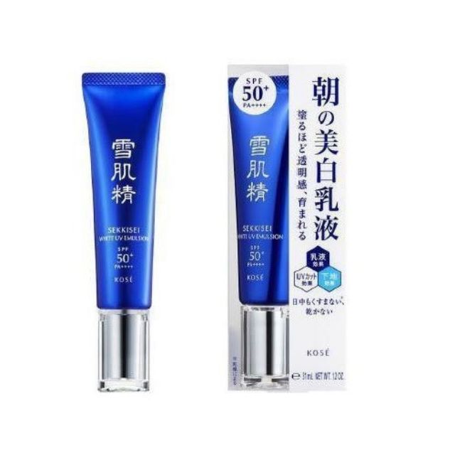 NHŨ TƯƠNG DƯỠNG NGÀY KOSE SEKKISEI WHTITE UV EMULSION SPF50+/PA++++ JAPAN