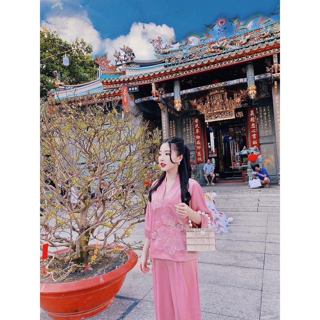 ĐỒ LAM ĐI CHÙA #Mã Freeship Xtra RP028# Hoa Lụa