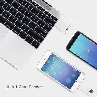 Đầu đọc thẻ nhớ 3 trong 1 cho iPhone / iPad / Mac / PC / Android