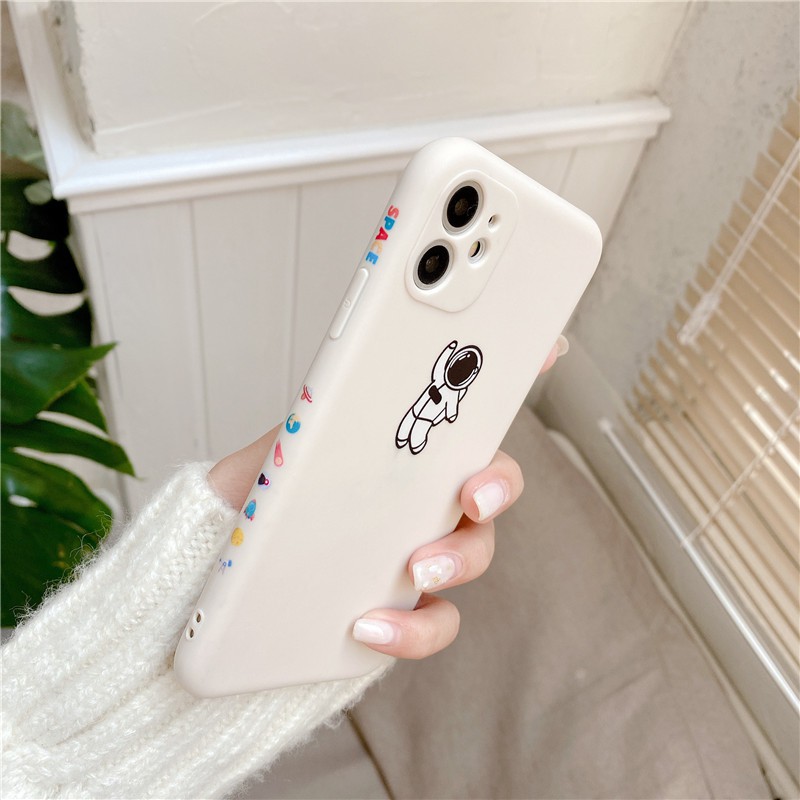 HAWKEYE Ốp Lưng In Hình Phi Hành Gia Sang Trọng Cho Oppo A52 A92S A72 A9 2020 R17 Vivo Y50 Y70S Iqo Neo 3 Redmi 9 Note 8 Pro Xiaomi 8 10 Lite