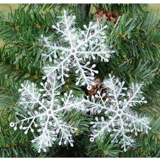 Bông tuyết bằng nhựa màu trắng dùng để trang trí cây thông Giáng Sinh