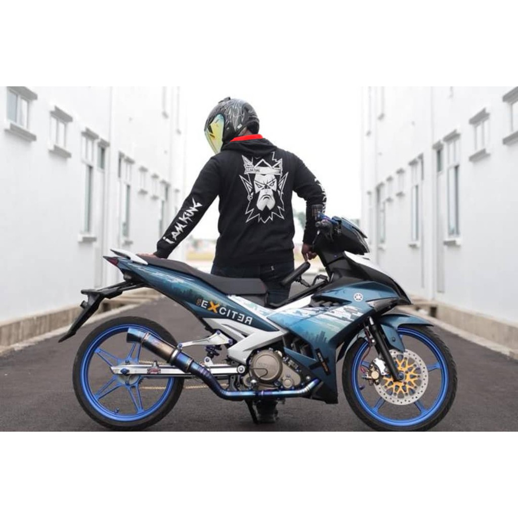 Áo khoác hoodie UMAD unisex racing biker King Drag v.3 phản quang 7 màu nam nữ vải nỉ cotton 100% nhập khẩu phối viền đỏ