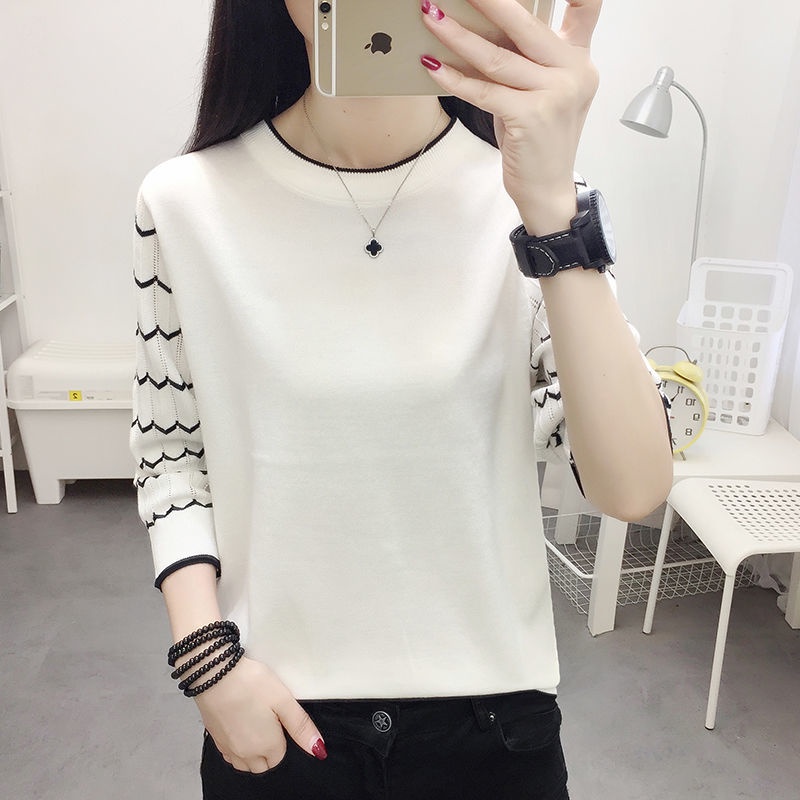 Áo thun tay ngắn cổ tròn họa tiết sọc ngang thời trang dành cho nữ