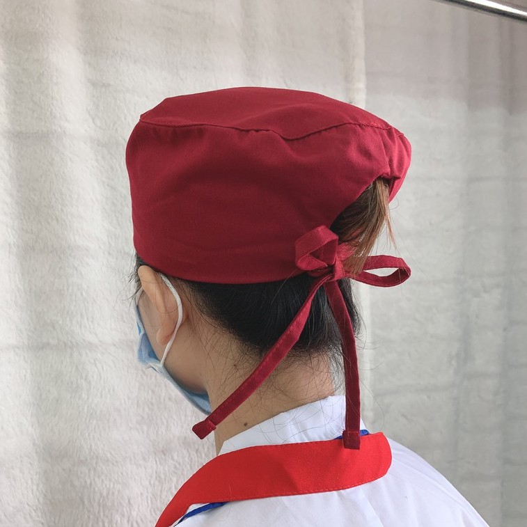 Mũ Nón Đầu Bếp Trưởng, Phụ Bếp Cột Dây Đủ Màu Cho Nhà Hàng, Quán Ăn