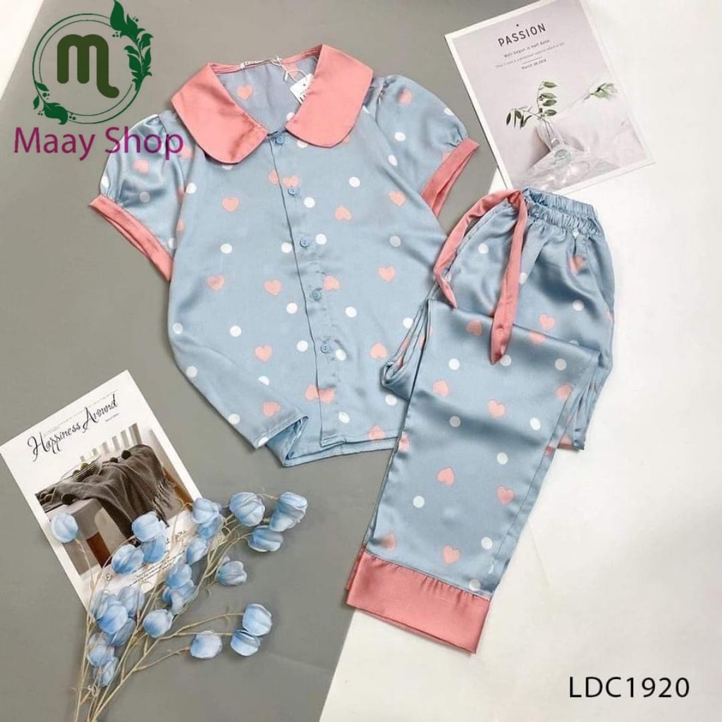 Đồ bộ Pijama cổ sen lụa satin cao cấp | BigBuy360 - bigbuy360.vn