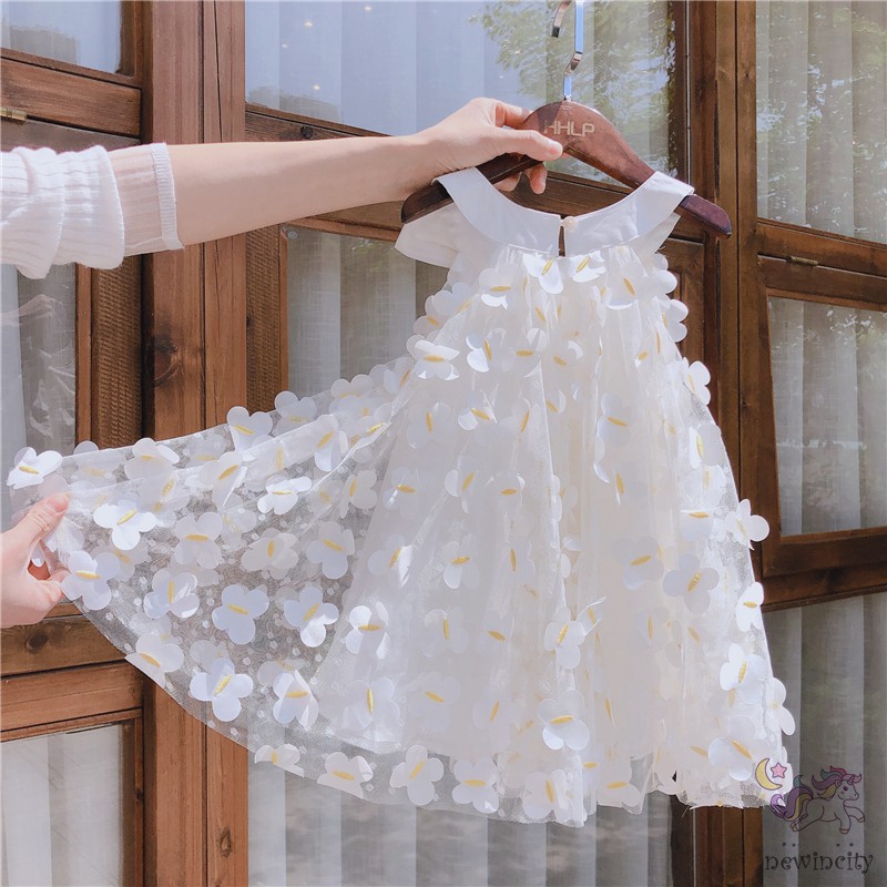 Đầm bé gái họa tiết hoa phong cách Hàn Quốc thời trang mùa hè mẫu mới