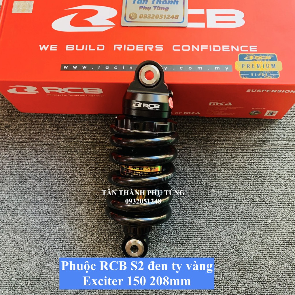 Phuộc RCB S2 Đen Ty vàng Winner, Exciter 135, Exciter 150 chính hãng