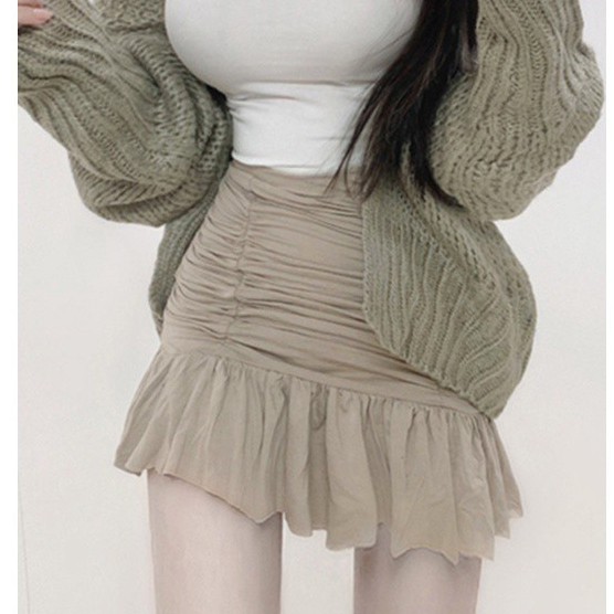 COZOK Chân váy lưng cao thiết kế mỏng xinh xắn thời trang