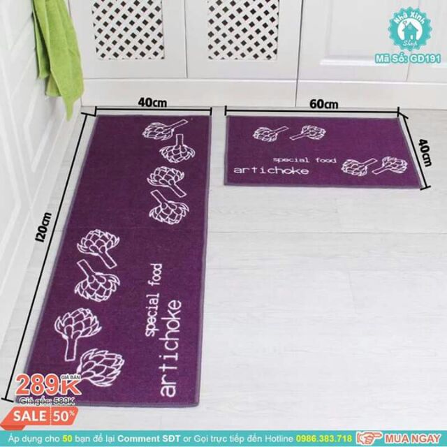 Bộ 2 thảm nhà bếp