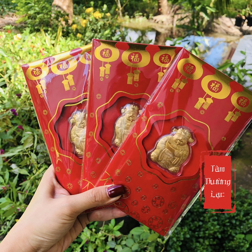 Lì Xì Thần Tài Mạ Vàng Mang Tới May Mắn Tài Lộc