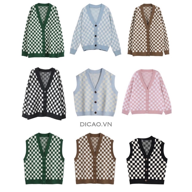 ÁO GILE + CARDIGAN LEN ( CÓ 4 MÀU)