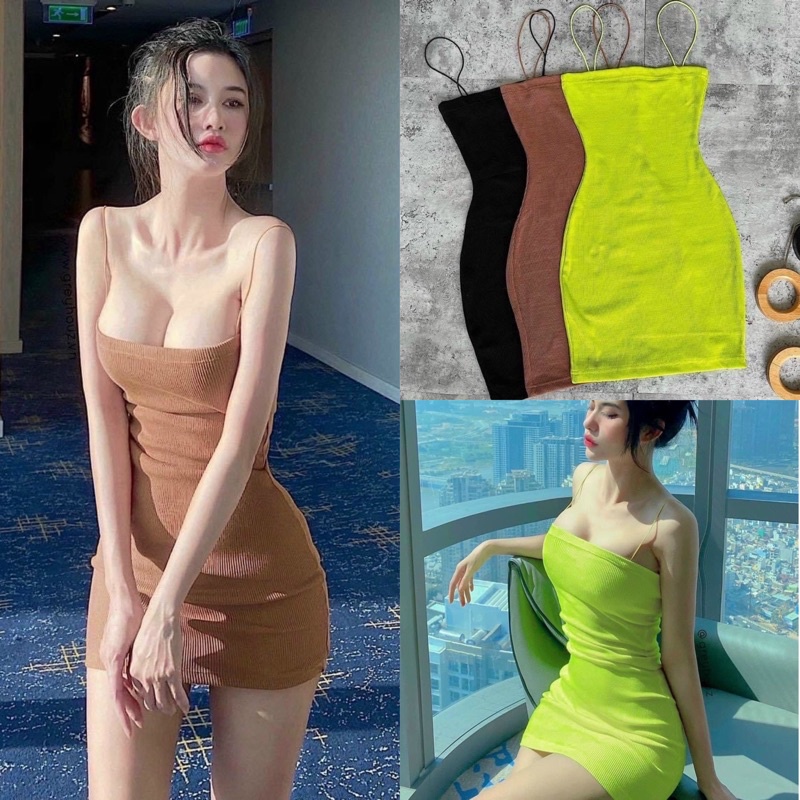 ĐẦM BODY 2 DÂY SỢI BÚN SIUU HOTT