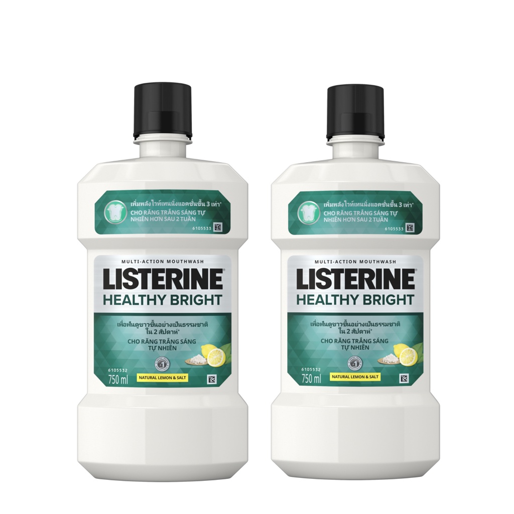 Nước súc miệng làm trắng răng LISTERINE HEALTHY BRIGHT 750ml x 2 - 540017258