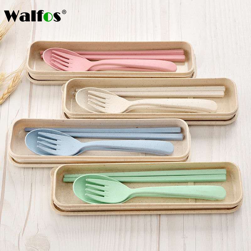 Set Phụ Kiện Bàn Ăn WALFOS 3 Trong 1 Bằng Rơm Lúa Mì Cấp Thực Phẩm Có 4 Màu Tùy Chọn Cho Trẻ Em Và Người Lớn | BigBuy360 - bigbuy360.vn