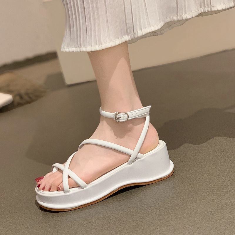 Giày sandal đế dày xỏ ngón dây mảnh phong cách Hàn Quốc cho nữ hàng đẹp - Mã S65