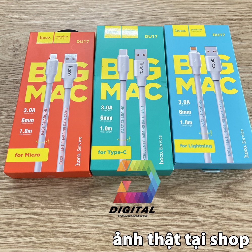 Cáp Sạc Nhanh Hoco DU17 Dài 1 Mét ( ip,Type C,Micro )