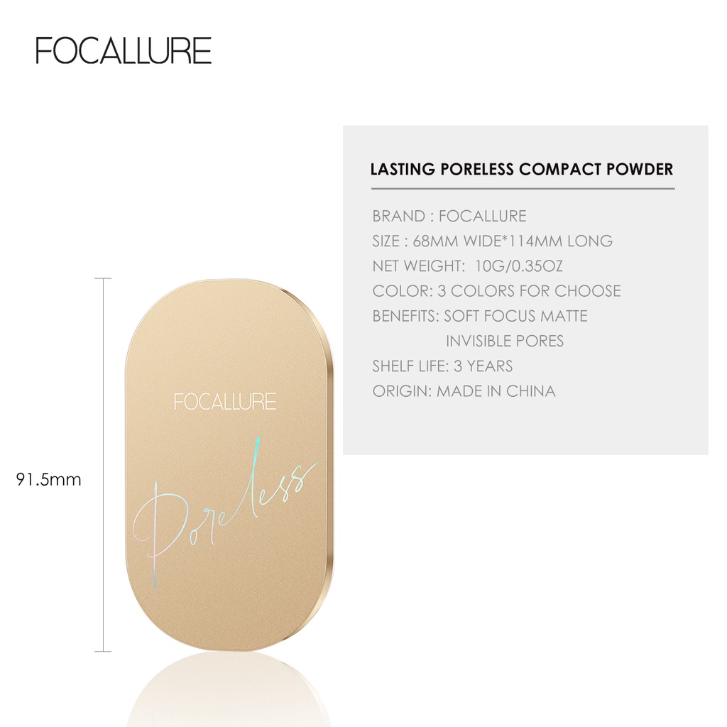 Phấn phủ Focallure Golden lâu trôi không thấy lỗ chân lông mềm mại và nhẹ 10g