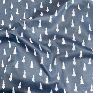 Vải thô lụa Hàn quốc khổ m6 100% cotton mẫu thông nền xanh navy